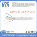 1000FT 4pairs Cat5 Rede Cabo de cobre sólido UTP